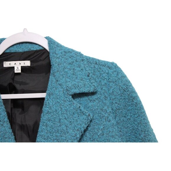CAbi Blazer Jacket Size 6 Wool Blend Textured Tweed Colorful Blue Classic Preppy - Picture 6 of 12